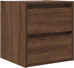 vidaXL - Nachtkastje - wandgemonteerd - 38x34x40 - cm - bruin - eikenkleur