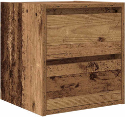 vidaXL - Nachtkastje - wandgemonteerd - 38x34x40 - cm - oud - houtkleurig