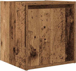 vidaXL - Nachtkastje - wandgemonteerd - 38x34x40 - cm - oud - houtkleurig
