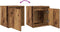 vidaXL - Nachtkastje - wandgemonteerd - 38x34x40 - cm - oud - houtkleurig