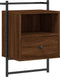 vidaXL - Nachtkastje - wandgemonteerd - 40x30x61 - cm - hout - bruin - eikenkleur