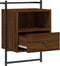vidaXL - Nachtkastje - wandgemonteerd - 40x30x61 - cm - hout - bruin - eikenkleur