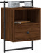 vidaXL - Nachtkastje - wandgemonteerd - 40x30x61 - cm - hout - bruin - eikenkleur