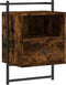 vidaXL - Nachtkastje - wandgemonteerd - 40x30x61 - cm - hout - gerookt - eikenkleur