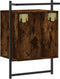 vidaXL - Nachtkastje - wandgemonteerd - 40x30x61 - cm - hout - gerookt - eikenkleur
