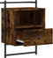 vidaXL - Nachtkastje - wandgemonteerd - 40x30x61 - cm - hout - gerookt - eikenkleur