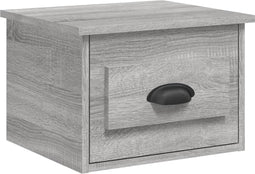 vidaXL - Nachtkastje - wandgemonteerd - 41,5x36x28 - cm - grijs - sonoma - eiken