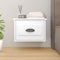 vidaXL - Nachtkastje - wandgemonteerd - 41,5x36x28 - cm - hoogglans - wit