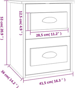 vidaXL - Nachtkastje - wandgemonteerd - 41,5x36x53 - cm - hoogglans - wit