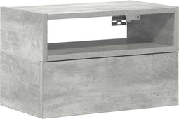 vidaXL - Nachtkastje - wandgemonteerd - 45x26x28,5 - cm - betongrijs