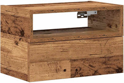 vidaXL - Nachtkastje - wandgemonteerd - 45x26x28,5 - cm - oud - houtkleurig