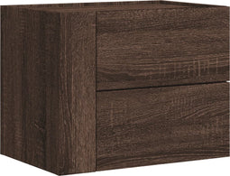 vidaXL - Nachtkastje - wandgemonteerd - 45x30x35 - cm - bruin - eikenkleurig