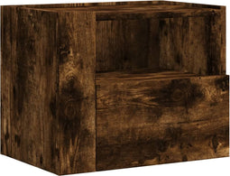 vidaXL - Nachtkastje - wandgemonteerd - 45x30x35 - cm - gerookt - eikenkleurig