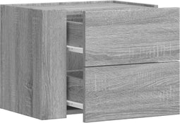 vidaXL - Nachtkastje - wandgemonteerd - 45x30x35 - cm - grijs - sonoma - eikenkleur