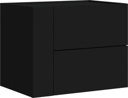 vidaXL - Nachtkastje - wandgemonteerd - 45x30x35 - cm - zwart