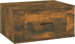 vidaXL - Nachtkastje - wandgemonteerd - 50x36x25 - cm - gerookt - eikenkleurig