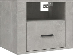 vidaXL - Nachtkastje - wandgemonteerd - 50x36x40 - cm - betongrijs