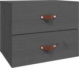 vidaXL - Nachtkastje - wandgemonteerd - 50x36x40 - cm - grijs