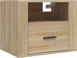 vidaXL - Nachtkastje - wandgemonteerd - 50x36x40 - cm - sonoma - eikenkleurig