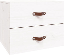vidaXL - Nachtkastje - wandgemonteerd - 50x36x40 - cm - wit