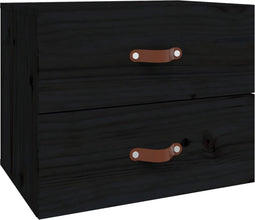 vidaXL - Nachtkastje - wandgemonteerd - 50x36x40 - cm - zwart