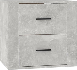 vidaXL - Nachtkastje - wandgemonteerd - 50x36x47 - cm - betongrijs