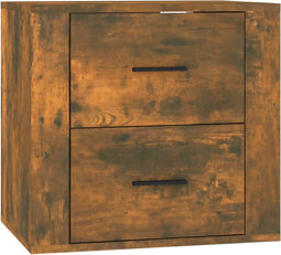 vidaXL - Nachtkastje - wandgemonteerd - 50x36x47 - cm - gerookt - eikenkleurig