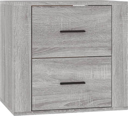 vidaXL - Nachtkastje - wandgemonteerd - 50x36x47 - cm - grijs - sonoma - eikenkleur
