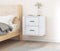vidaXL - Nachtkastje - wandgemonteerd - 50x36x47 - cm - hoogglans - wit