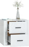 vidaXL - Nachtkastje - wandgemonteerd - 50x36x47 - cm - hoogglans - wit