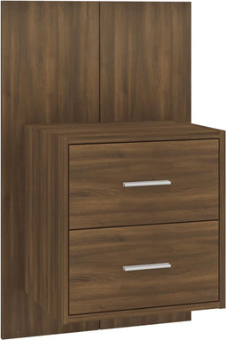 vidaXL - Nachtkastje - wandgemonteerd - bruin - eikenkleur