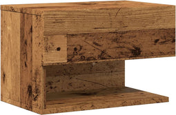 vidaXL - Nachtkastje - wandgemonteerd - oud - houtkleurig