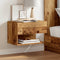 vidaXL - Nachtkastje - wandgemonteerd - oud - houtkleurig
