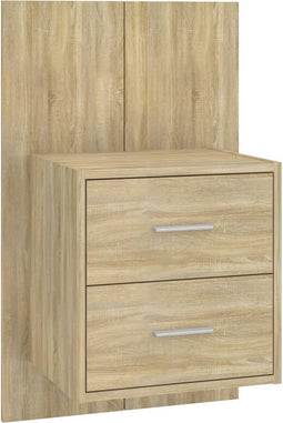 vidaXL - Nachtkastje - wandgemonteerd - sonoma - eikenkleurig