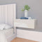 vidaXL - Nachtkastje - zwevend - 40x30x15 - cm - bewerkt - hout - hoogglans - wit