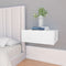 vidaXL - Nachtkastje - zwevend - 40x30x15 - cm - bewerkt - hout - wit