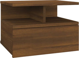 vidaXL - Nachtkastje - zwevend - 40x31x27 - cm - bewerkt - hout - bruin - eikenkleur