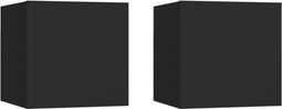 vidaXL - Nachtkastjes - 2 - st - 30,5x30x30 - cm - bewerkt - hout - zwart
