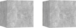 vidaXL - Nachtkastjes - 2 - st - 30,5x30x30 - cm - bewerkt - hout - betongrijs
