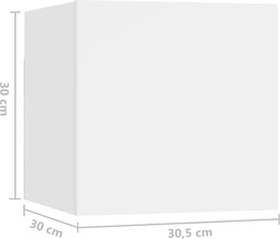 vidaXL - Nachtkastjes - 2 - st - 30,5x30x30 - cm - bewerkt - hout - wit