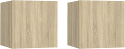 vidaXL - Nachtkastjes - 2 - st - 30,5x30x30cm - bewerkt - hout - sonoma - eikenkleurig