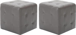 vidaXL - Nachtkastjes - 2 - st - 30x30x30 - cm - kunstleer - grijs