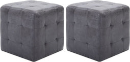 vidaXL - Nachtkastjes - 2 - st - 30x30x30 - cm - kunstsuède - grijs