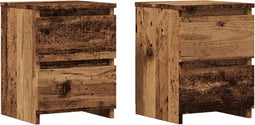 vidaXL - Nachtkastjes - 2 - st - 30x30x40 - cm - bewerkt - hout - oud - houtkleurig