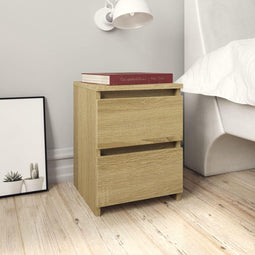 vidaXL - Nachtkastjes - 2 - st - 30x30x40 - cm - bewerkt - hout - sonoma - eikenkleurig