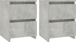 vidaXL - Nachtkastjes - 2 - st - 30x30x40 - cm - bewerkt - hout - betongrijs