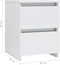 vidaXL - Nachtkastjes - 2 - st - 30x30x40 - cm - bewerkt - hout - hoogglans - wit