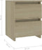 vidaXL - Nachtkastjes - 2 - st - 30x30x40 - cm - bewerkt - hout - sonoma - eikenkleurig