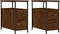 vidaXL - Nachtkastjes - 2 - st - 30x60x60 - cm - bewerkt - hout - bruin - eikenkleur