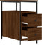 vidaXL - Nachtkastjes - 2 - st - 30x60x60 - cm - bewerkt - hout - bruin - eikenkleur
